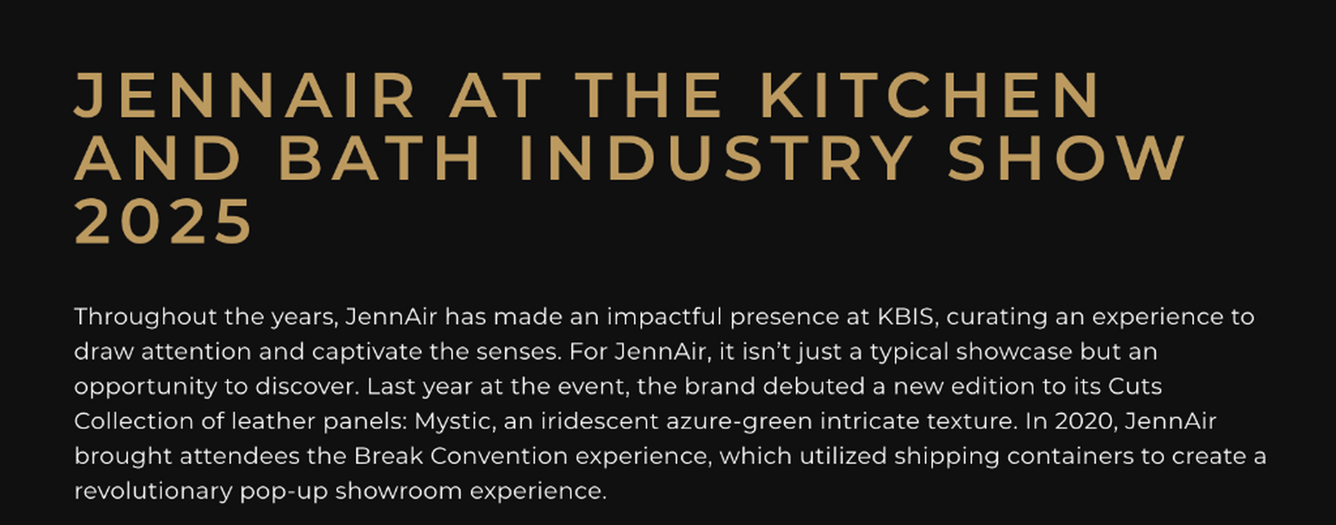 JennAir at 2025 KBIS