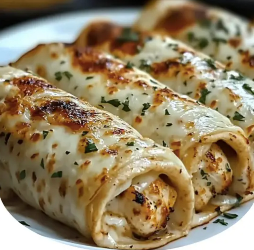 Cheesy Garlic Chicken Wraps