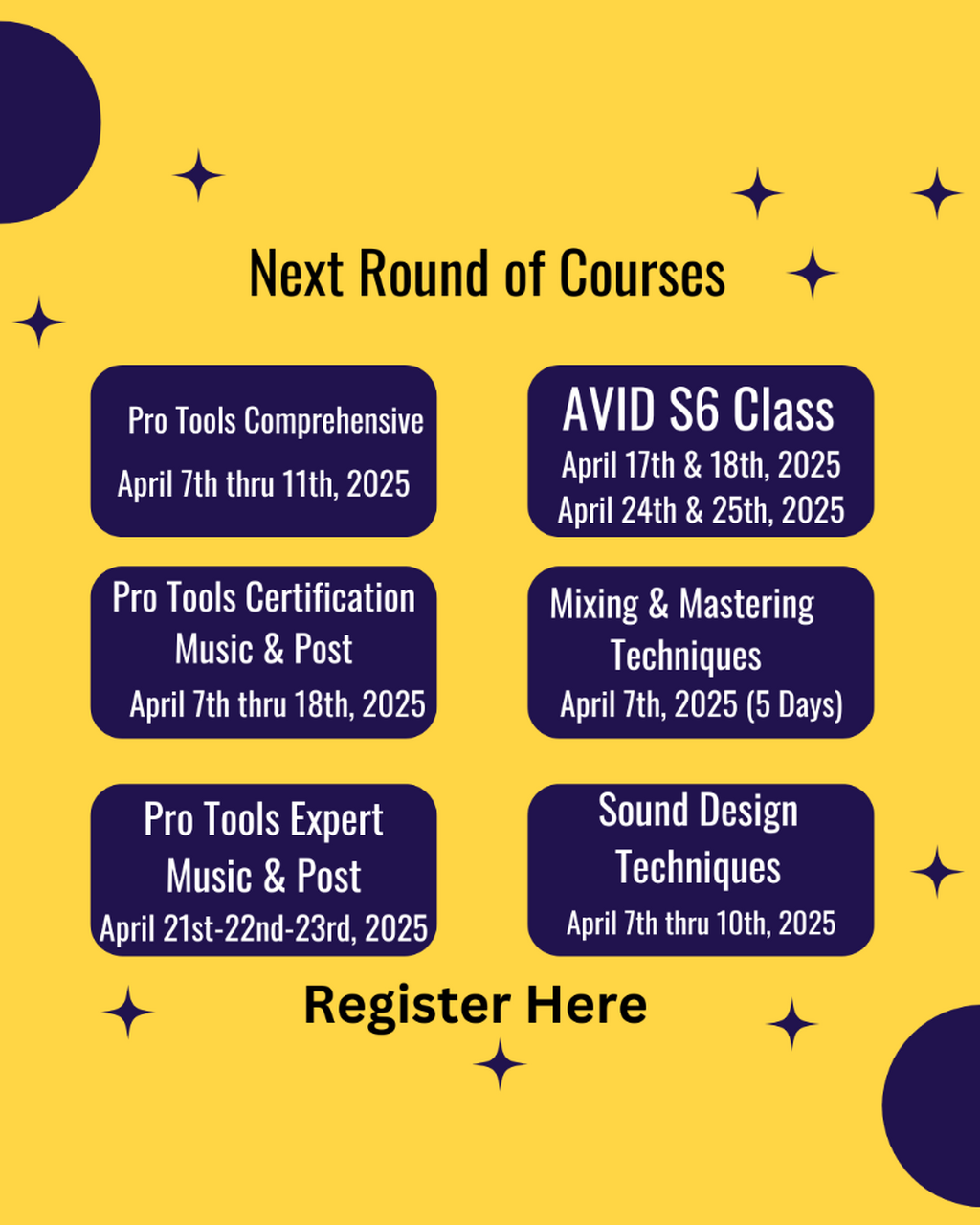 AGI New Date Courses