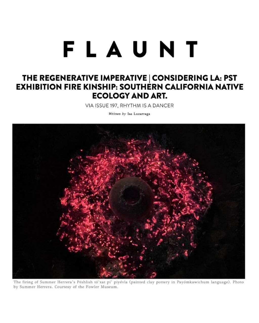 Read - Flaunt Magazine's "The Regenerative Imperative | Considering LA: PST Exhibition Fire Kinship: Southern California Native Ecology and Art"