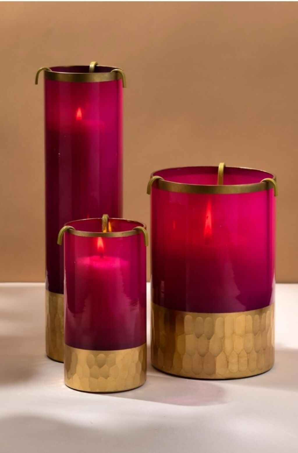 Red candle holders 