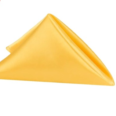 Canary yellow solid satin table napkins 