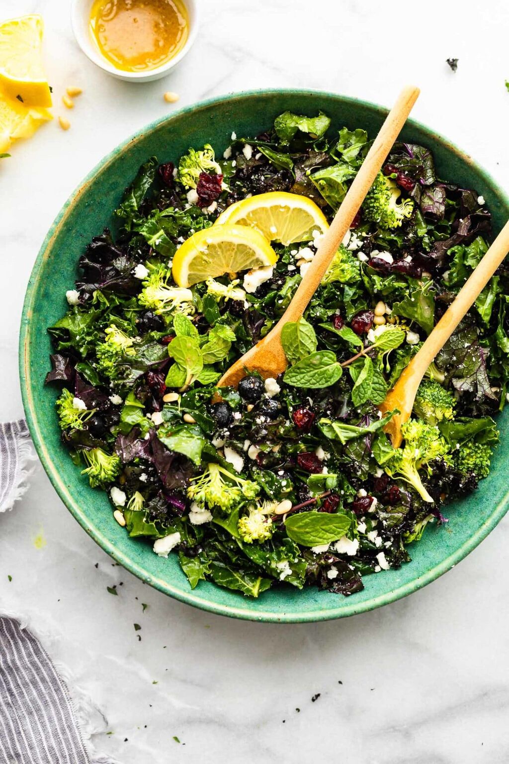 Massaged Kale Salad with Blueberries