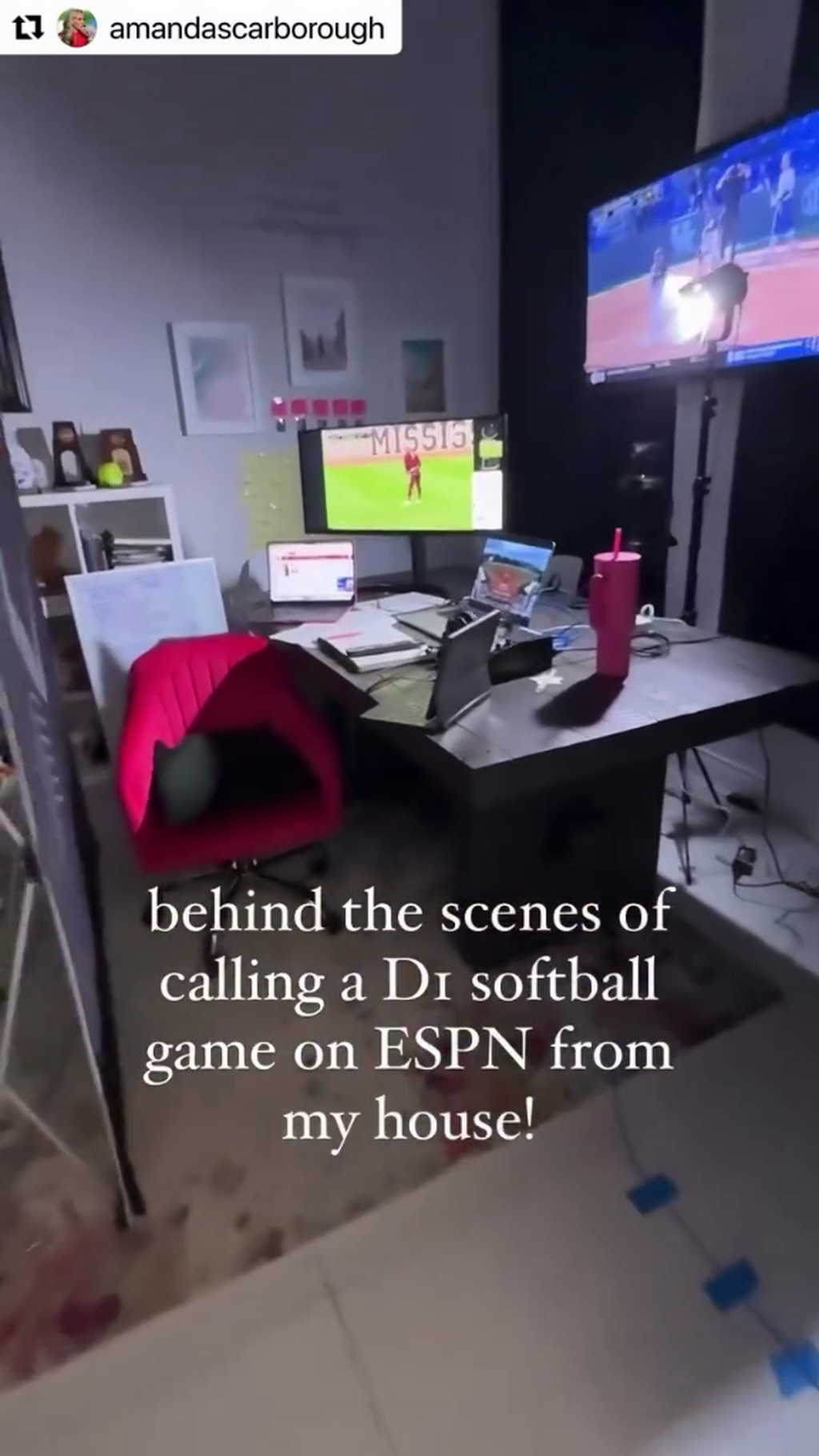 Behind the Scenes of calling a D1 softball game on ESPN from home!