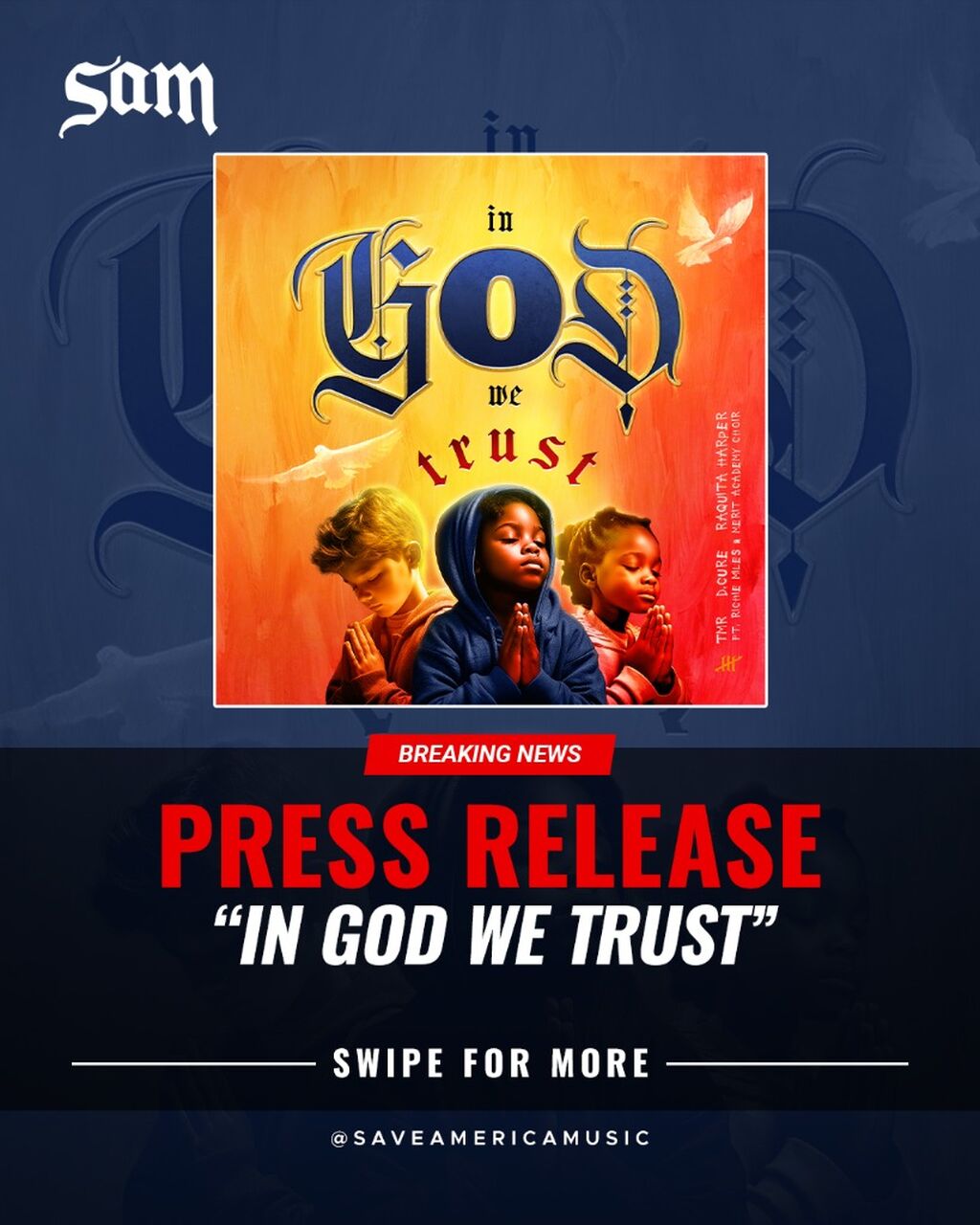 Christian Hip Hop Artists TMR, D.Cure, and Raquita Harper Unite for Powerful New Single &ldquo;In God We Trust&rdquo; Featuring Merit Academy Choir and Richie Miles &ndash; Press Release