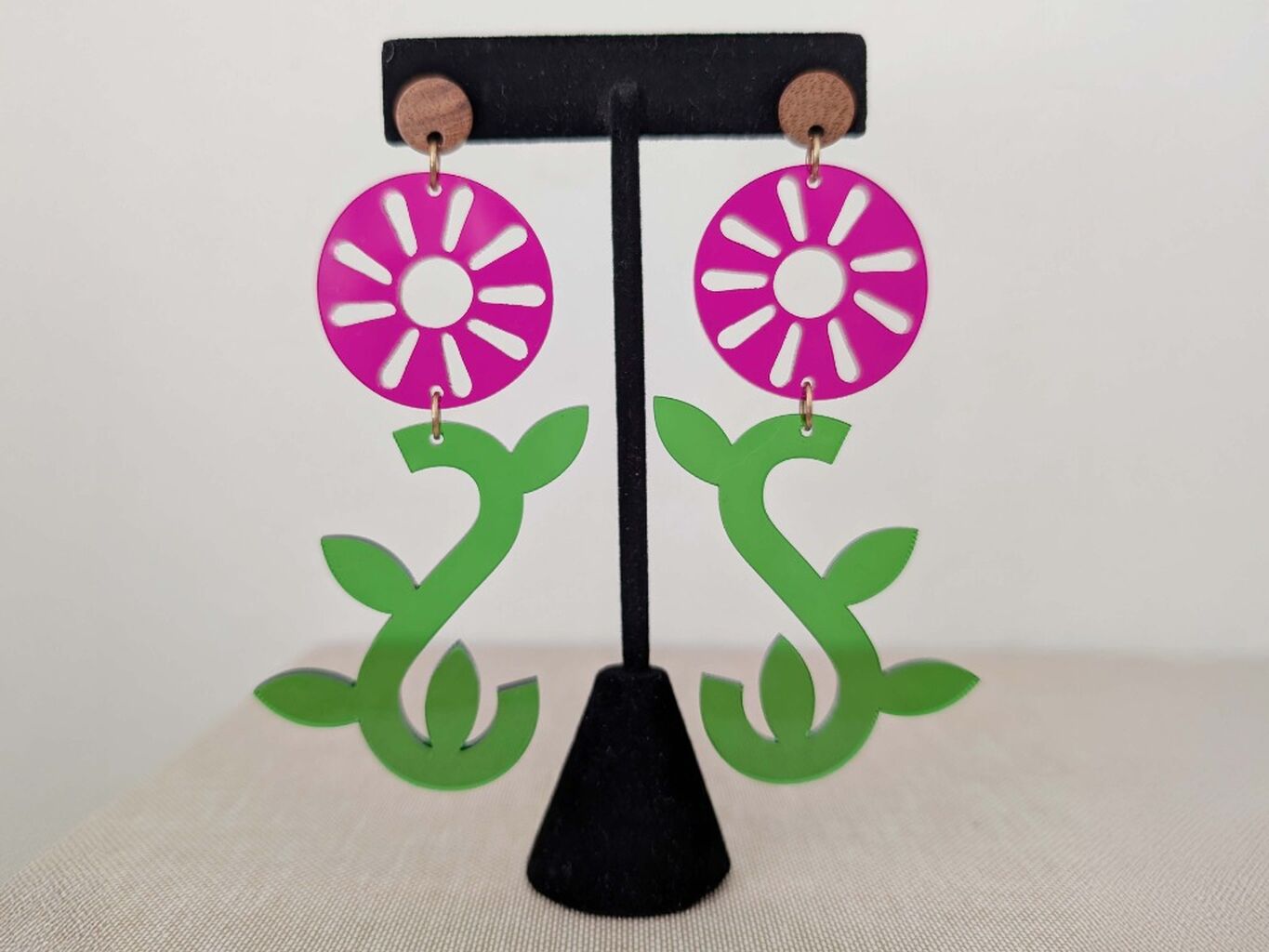 Purple Flower Earrings