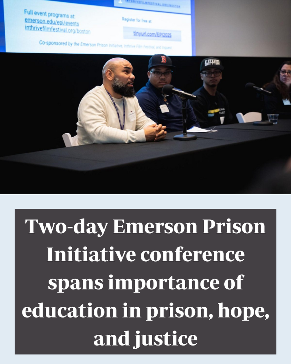 Two-day Emerson Prison Initiative conference spans importance of education in prison, hope, and justice