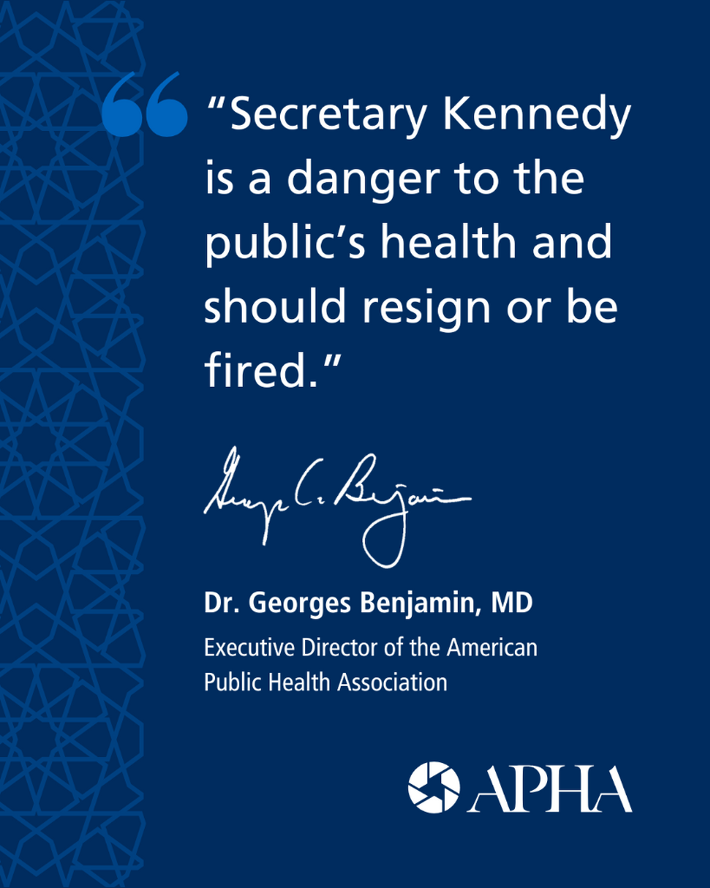APHA Statement: RFK Should Resign or Be Fired