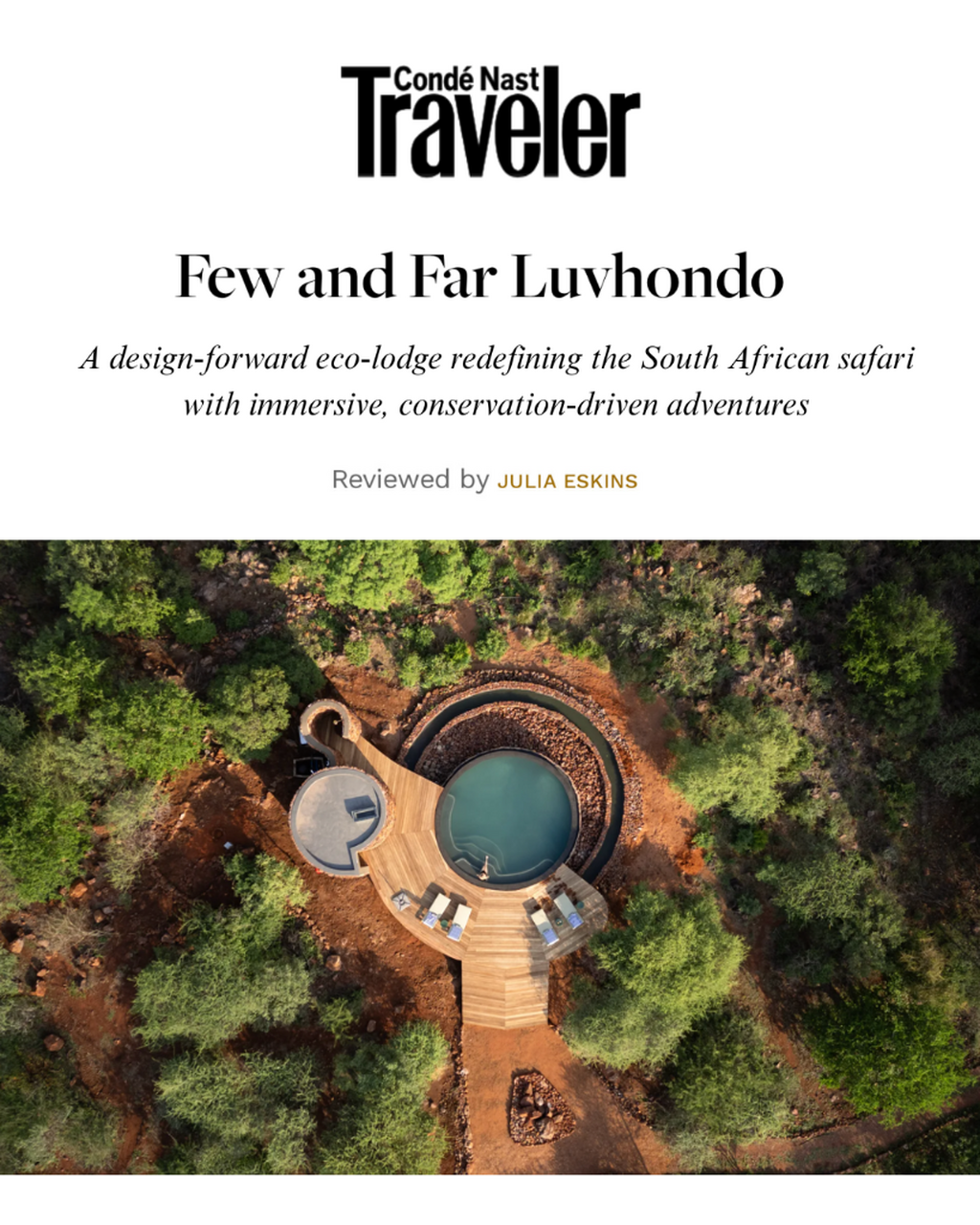 Few and Far Luvhondo &mdash; Safari Lodge Review | Cond&eacute; Nast Traveler