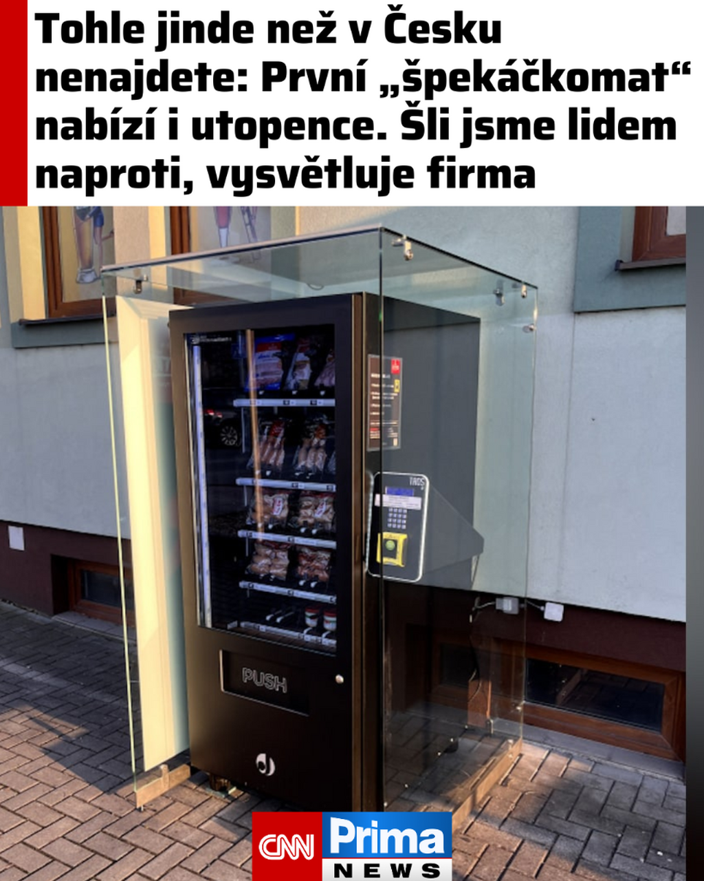 Tohle jinde než v Česku nenajdete: Prvn&iacute; &bdquo;&scaron;pek&aacute;čkomat&ldquo; nab&iacute;z&iacute; i utopence. &Scaron;li jsme lidem naproti, vysvětluje firma