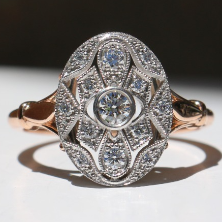 Oval Art Deco Style Ring