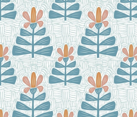Block Print Florals by callingitsomething