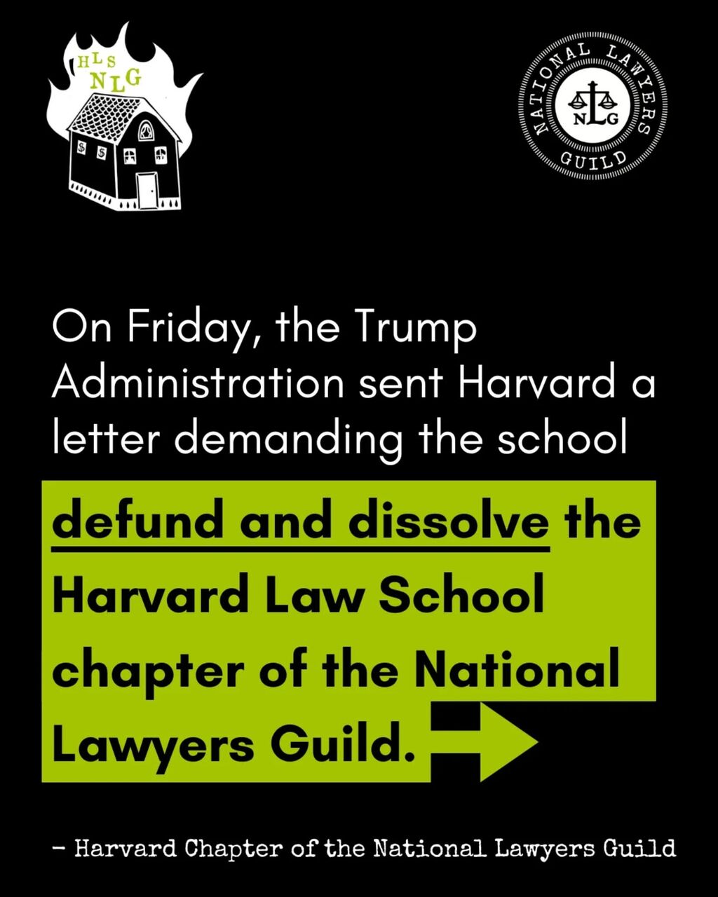 Statement in Response to Trump Administration&rsquo;s Unprecedented Demand that Harvard Dismantle Student Chapter of the National Lawyers Guild