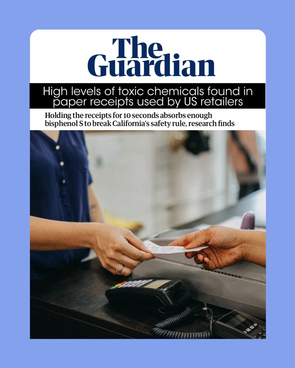 New Testing Finds Illegal Levels of Bisphenol S in Receipt Paper
