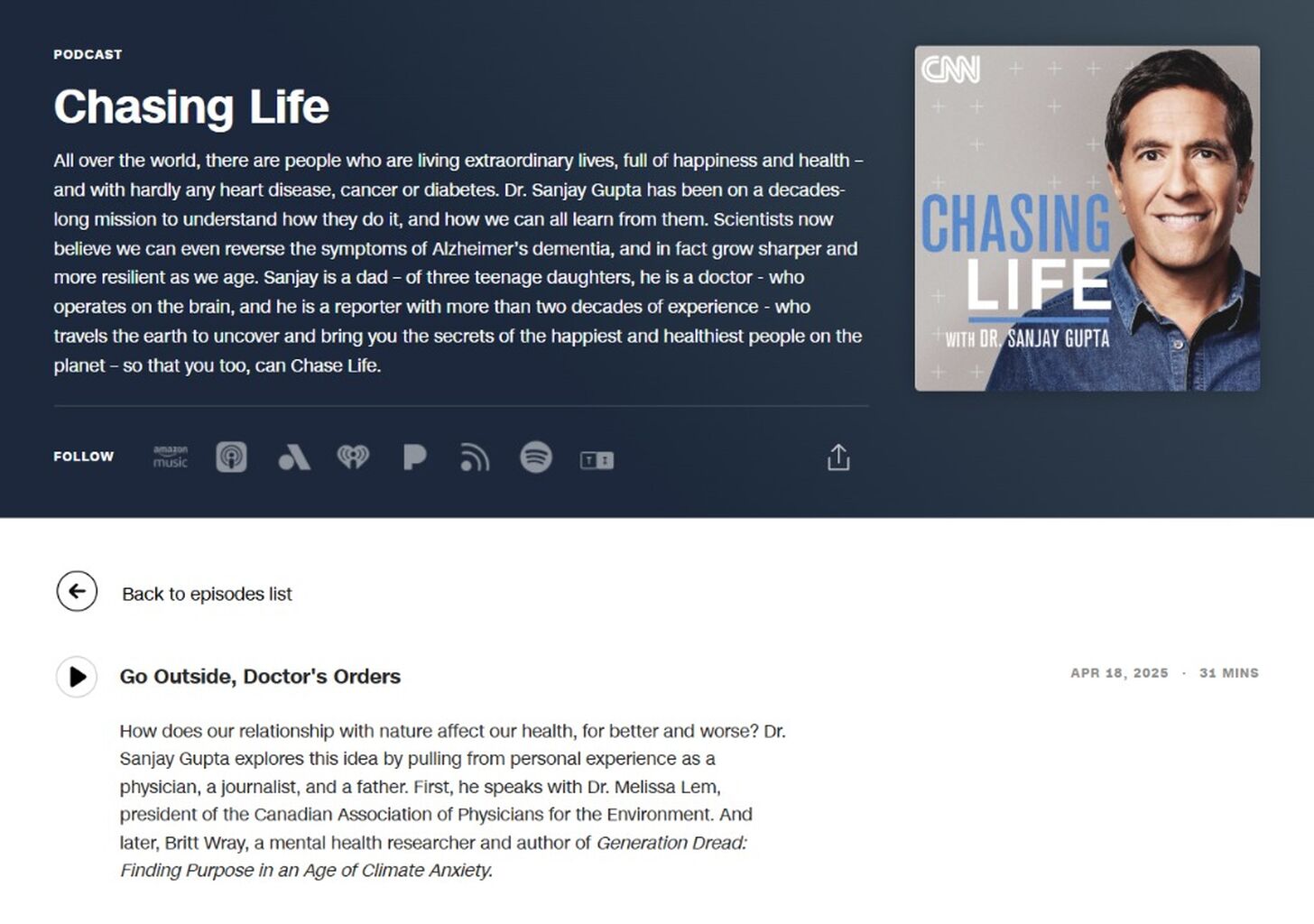 Chasing Life with Dr. Sanjay Gupta - Go Outside, Doctor's Orders