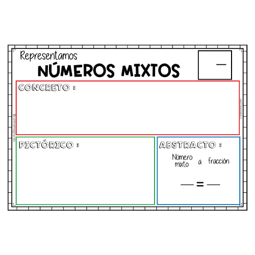 Representamos n&uacute;meros mixtos, concreto, pict&oacute;rico y abstracto