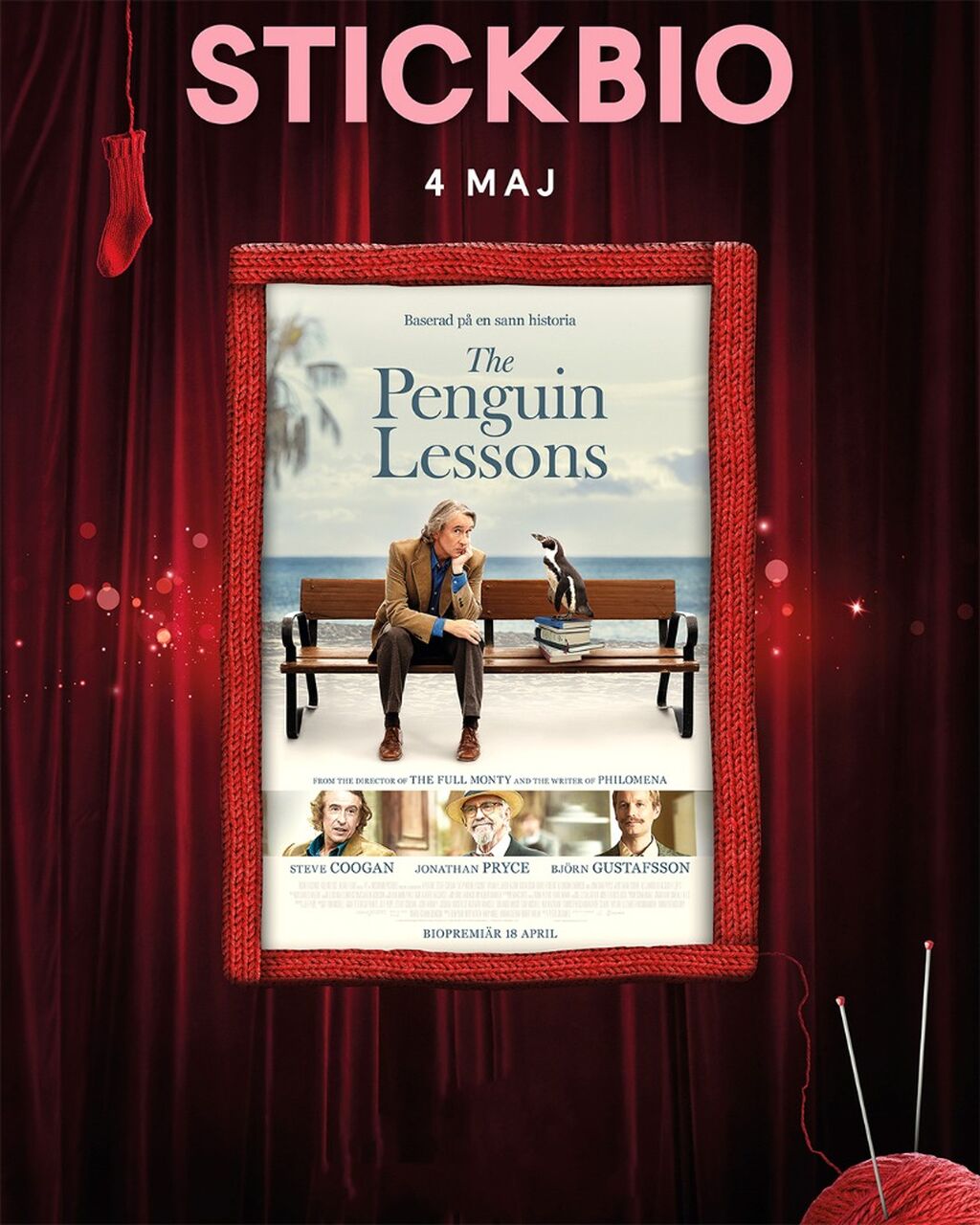 L&auml;s mer och k&ouml;p biljetter till Filmstadens Stickbio - The Penguin Lessons