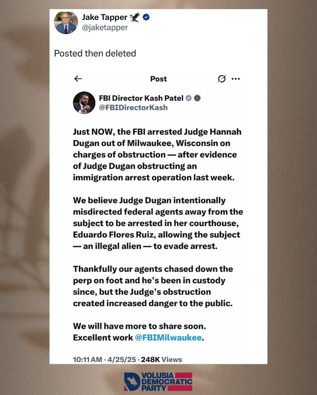 Judge Hannah Dugan arrested by FBI