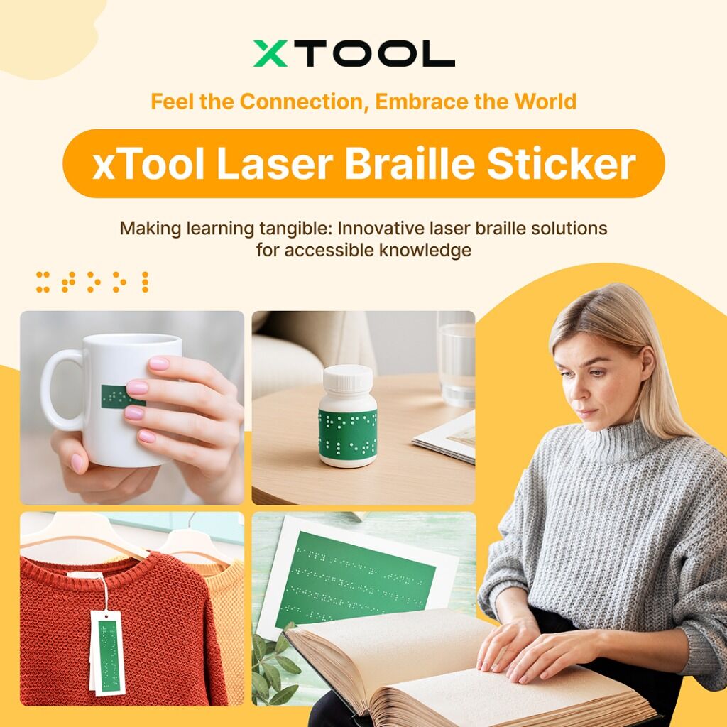 Touch the World：xTool Laser Braille Sticker Trial Set