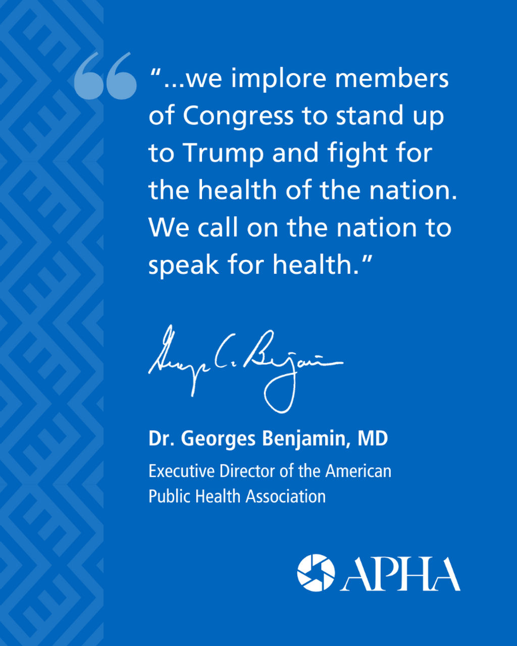 APHA Statement to Congress