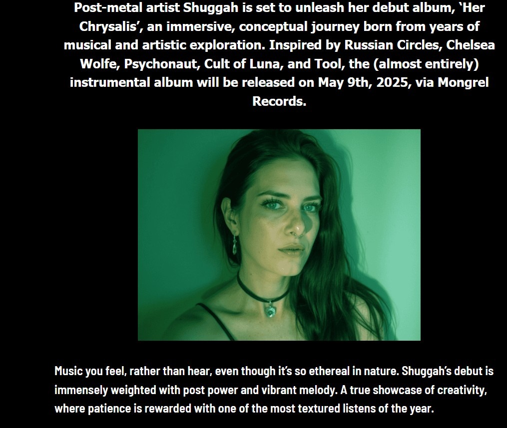 Read the review for Shuggah - Her Chrysalis on GAMES, BRRRAAAINS & A HEAD-BANGING LIFE