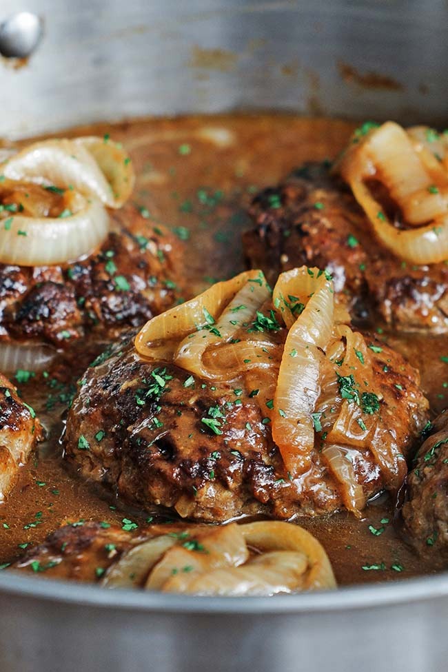 Hamburger Steak with Caramelized Onion Gravy