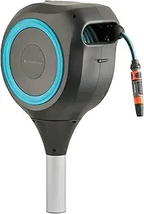 Automatic Retractable Garden Hose Reel &ndash; 360&deg; Rotation, Metal Spike