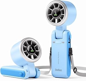 Turbo Hand Fan &ndash; 5-Speed, Battery, 12H Runtime, 3-in-1 for Travel & Outdoor