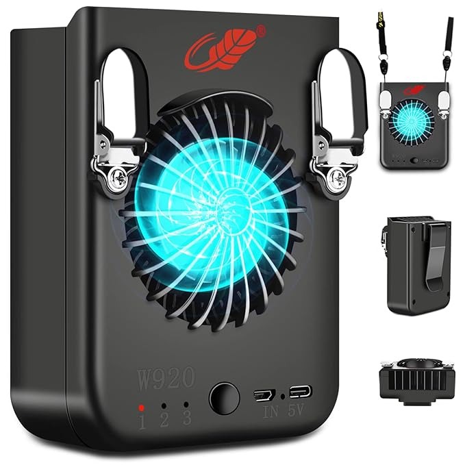 2-in-1 Waist & Neck Fan &ndash; 8000mAh, 3 Speeds, Portable Cooling for Outdoors