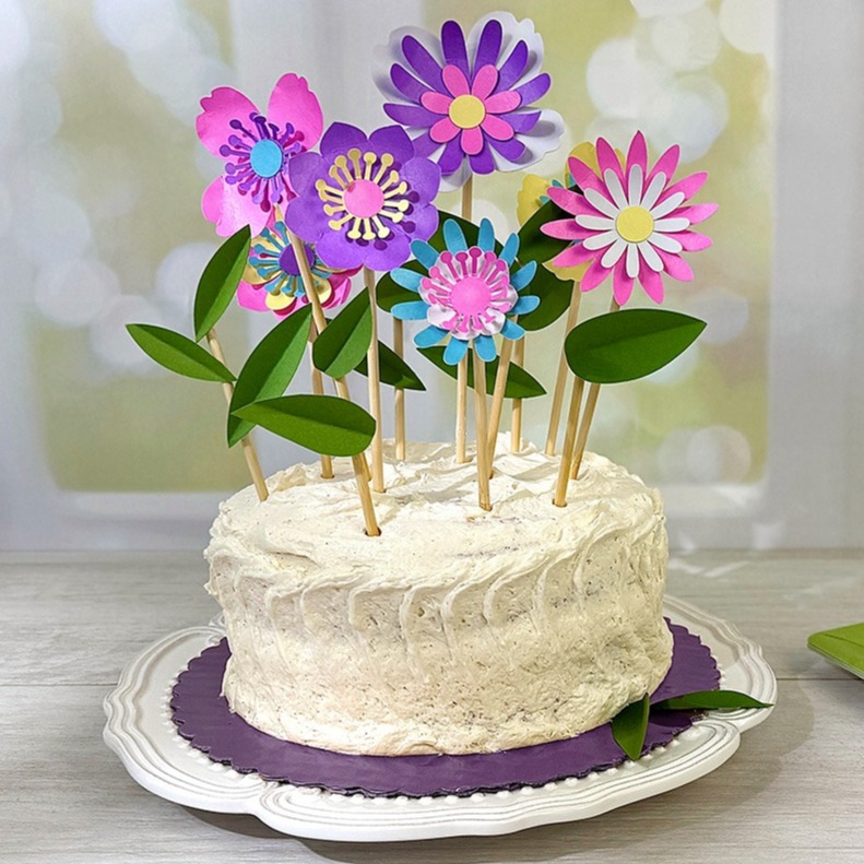 Spring Flowers Cake Topper