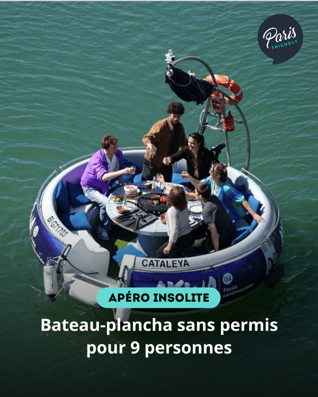 Bateau-plancha sans permis pour 9 personnes