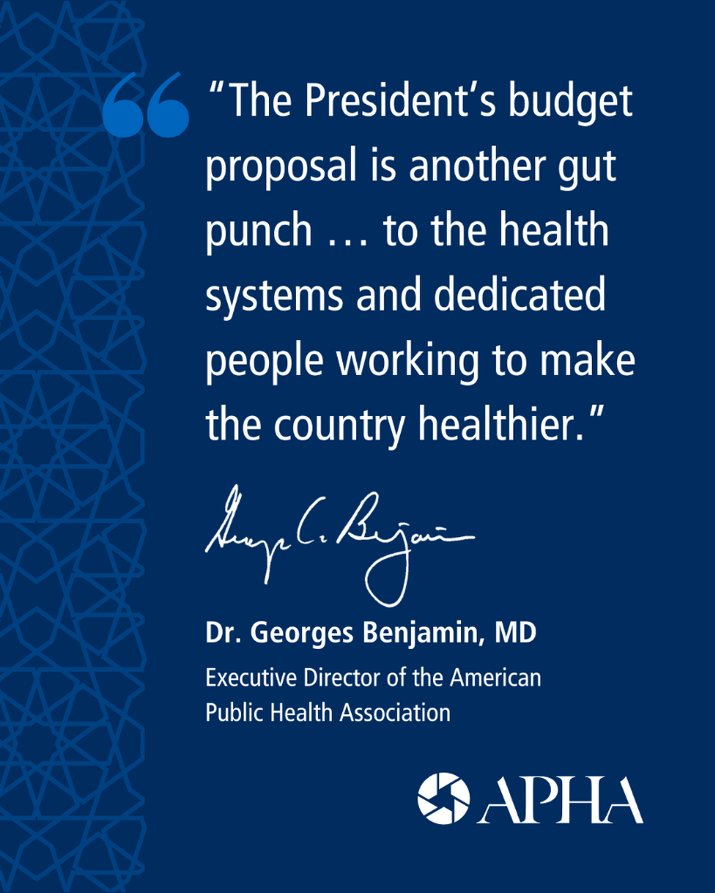APHA Statement on the Trump's Budget