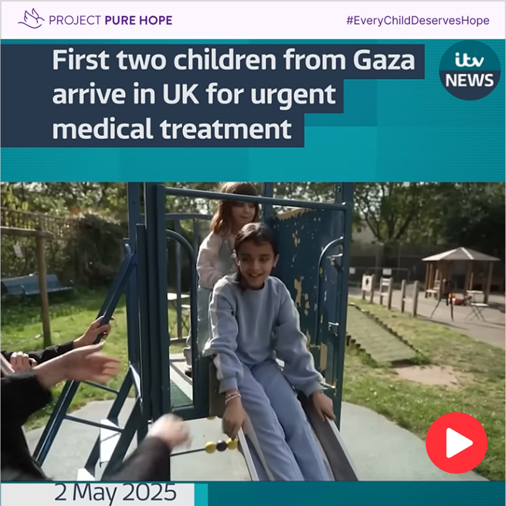 VIDEO: ITV News - First two children from Gaza arrive in the UK for privately funded medical treatment