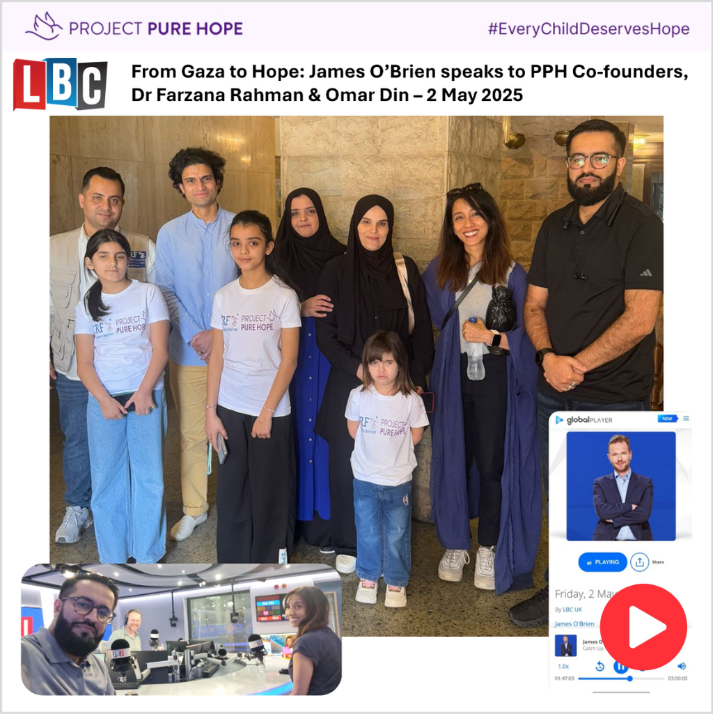 VIDEO: From Gaza to Hope: James O&rsquo;Brien speaks to PPH Co-founders, Dr Farzana Rahman & Omar Din