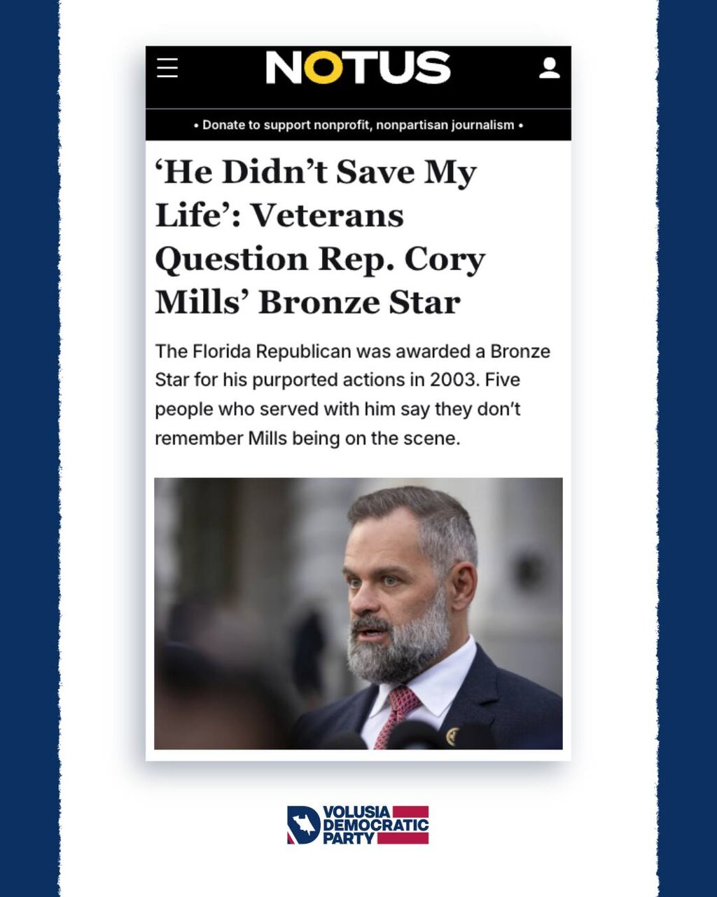 &lsquo;He Didn&rsquo;t Save My Life&rsquo;: Veterans Question Rep. Cory Mills&rsquo; Bronze Star