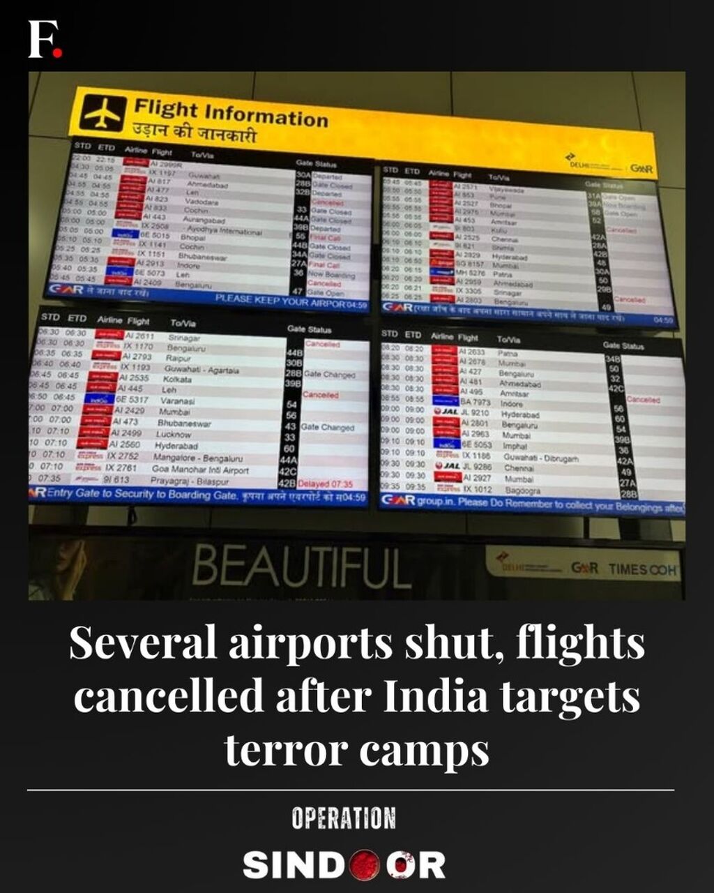 Operation Sindoor: Several airports shut, flights cancelled after India targets terror camps