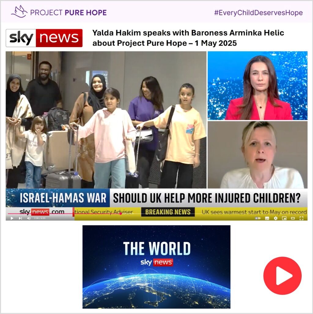 VIDEO: Baroness Arminka Helic speaks to Yalda Hakim on Sky about Project Pure Hope