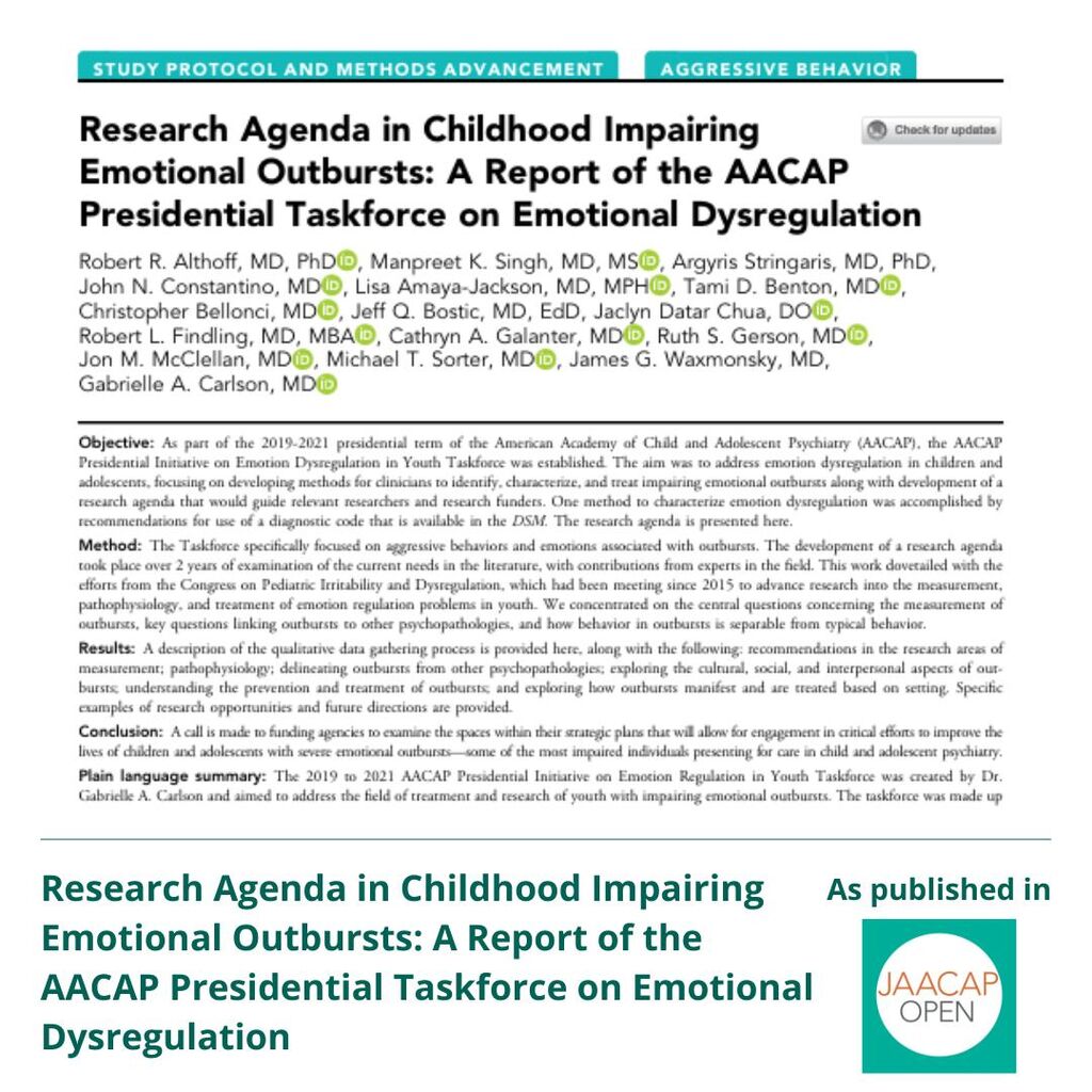 0525 Research Agenda in Childhood Impairing Emotional Outbursts