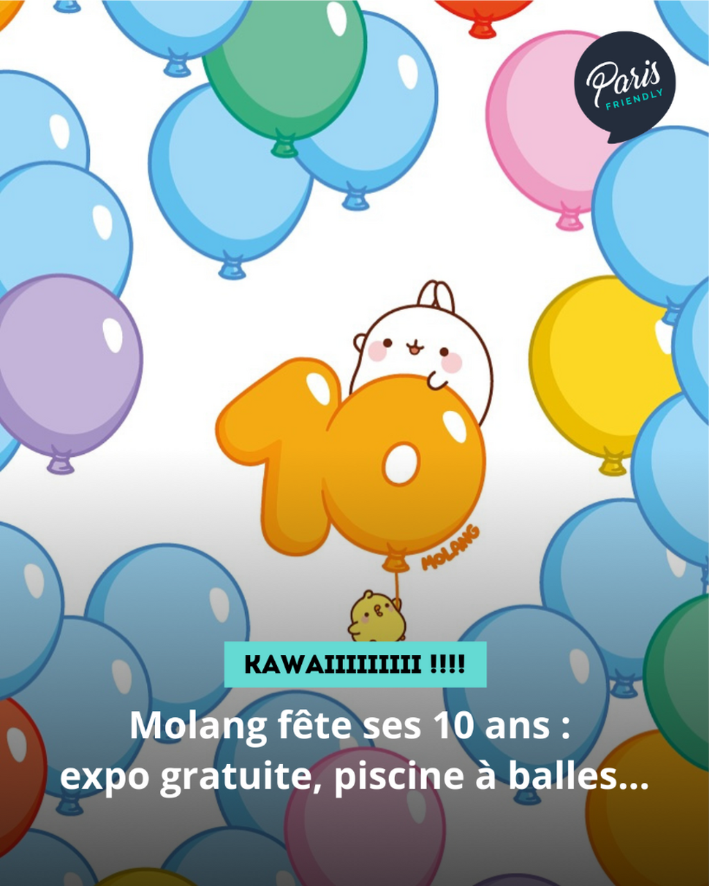 Molang f&ecirc;te ses 10 ans : expo gratuite, piscine &agrave; balles...