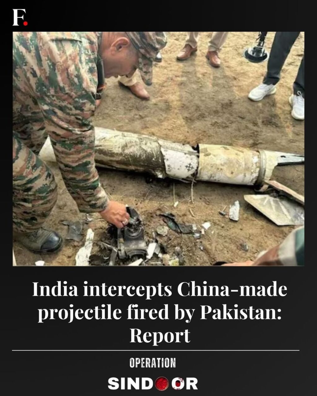 India intercepts China-made projectile fired by Pakistan: Report