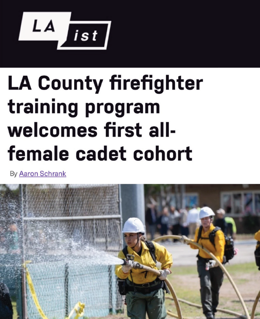 LA LA County firefighter training program welcomes first all-female cadet cohort