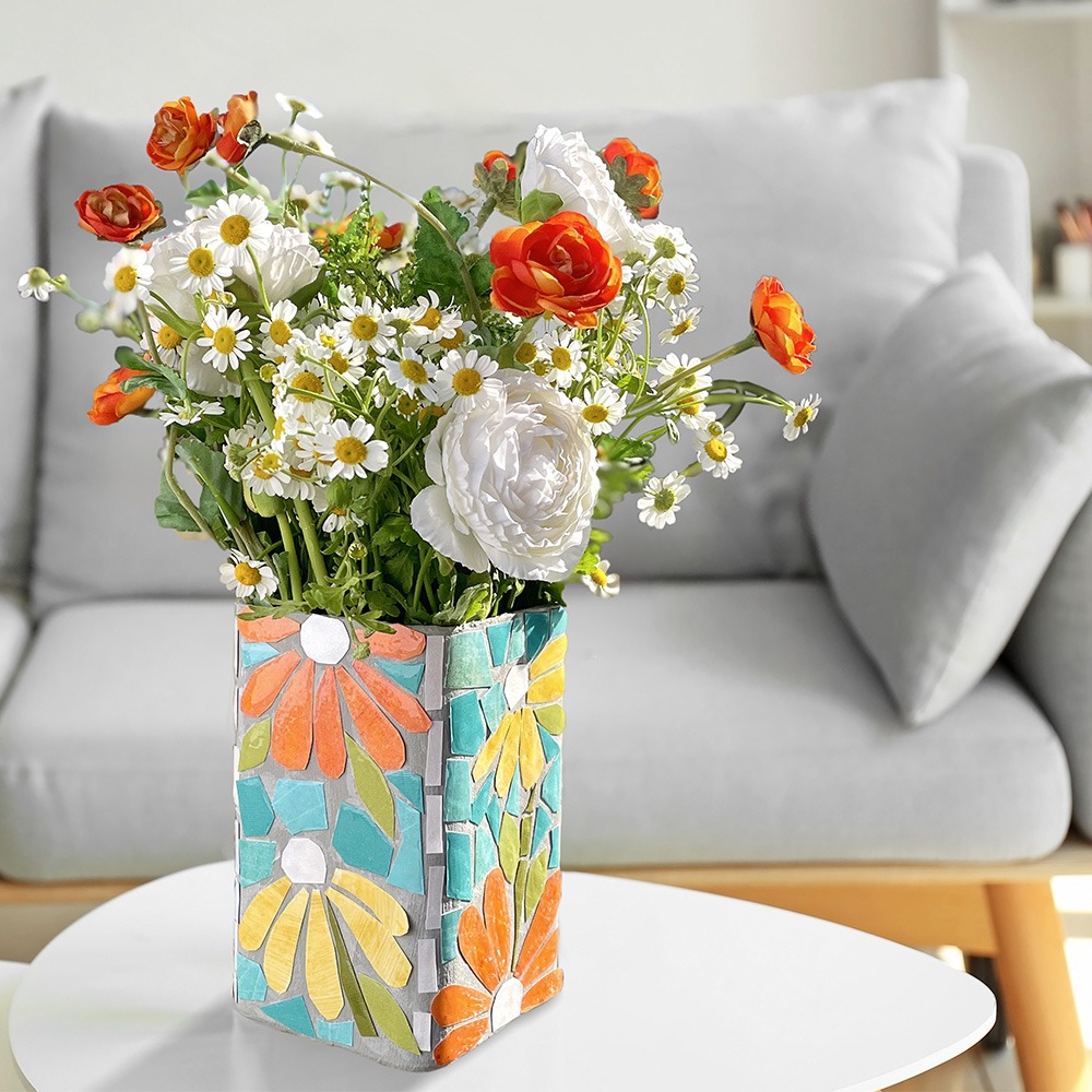 Faux Mosaic Vase