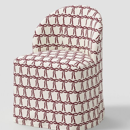 Burgundy bow chair