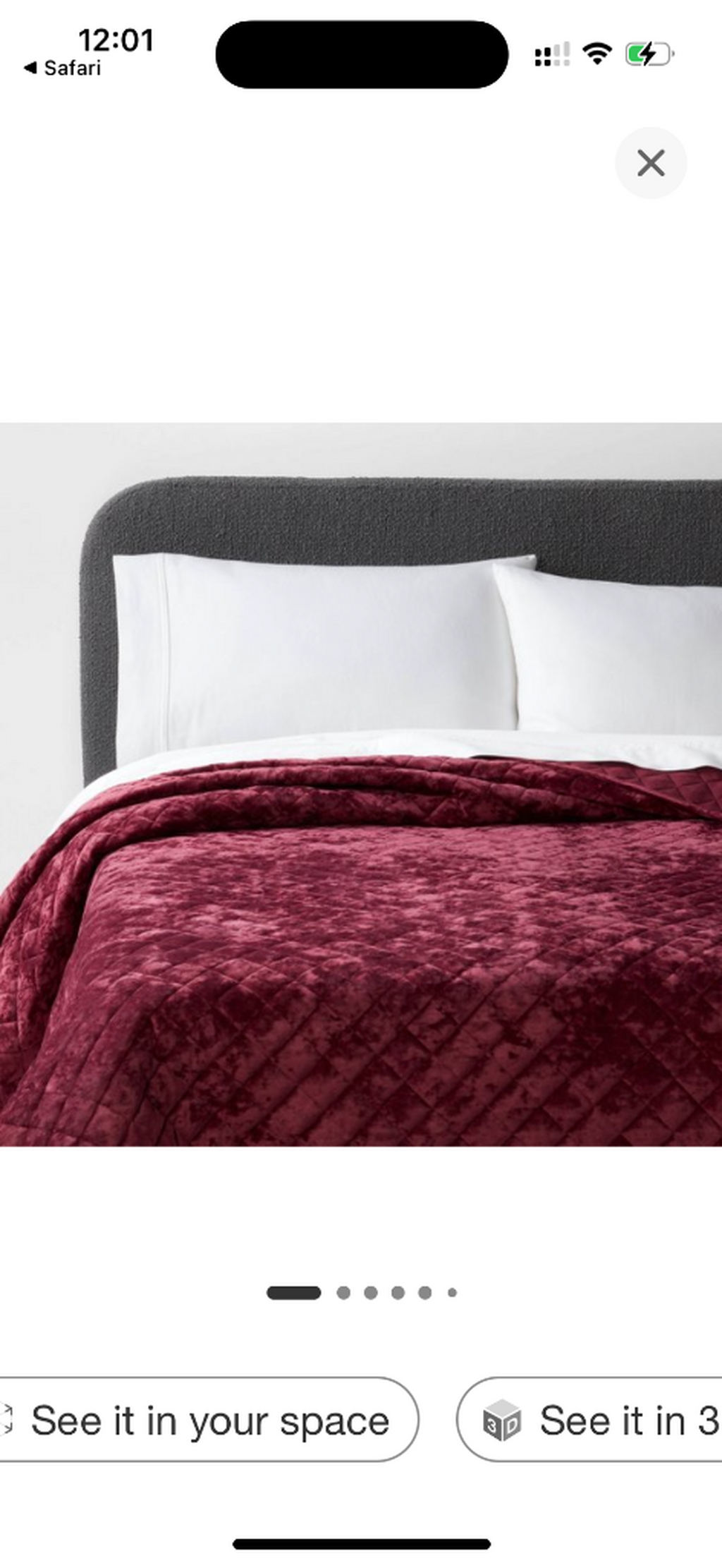 Burgundy velvet quilt 