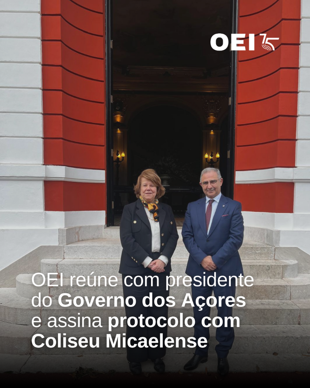 OEI re&uacute;ne com presidente do Governo dos A&ccedil;ores e assina protocolo com Coliseu Micaelense