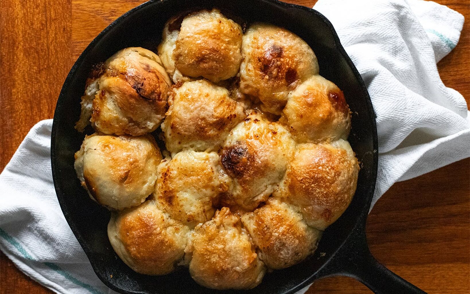 Cheesy Fig Jam Pull Apart Skillet Rolls