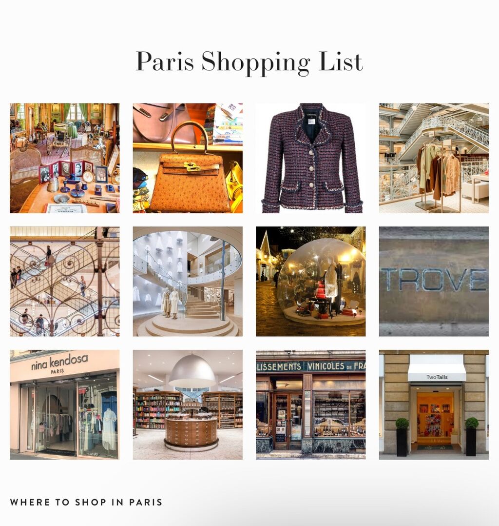 Paris Shopping List
