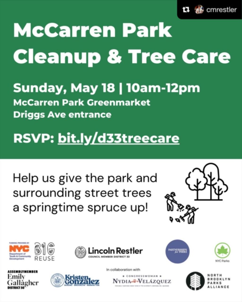5/18, 10-noon | Tree Care (McCarren Park, BK)