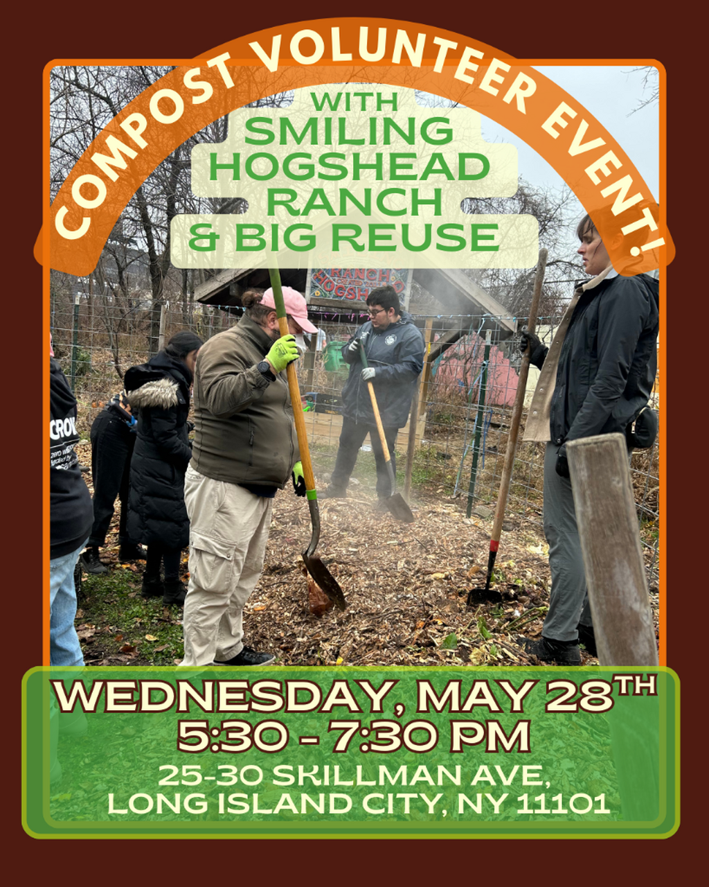5/28, 5:30-7:30pm | 4th Wednesday Composting w. Big Reuse (Smiling Hogshead Ranch)